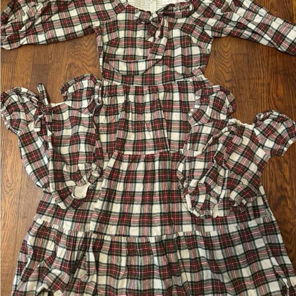 Ivy City Co Plaid Maxi Dress - Red, Green, Cream